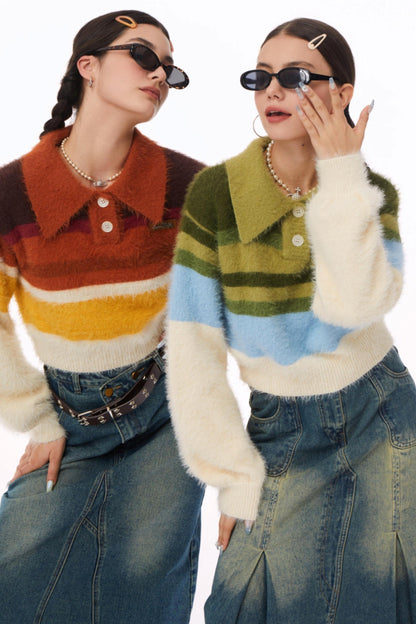 Lazy Retro Polo Neck Sweater