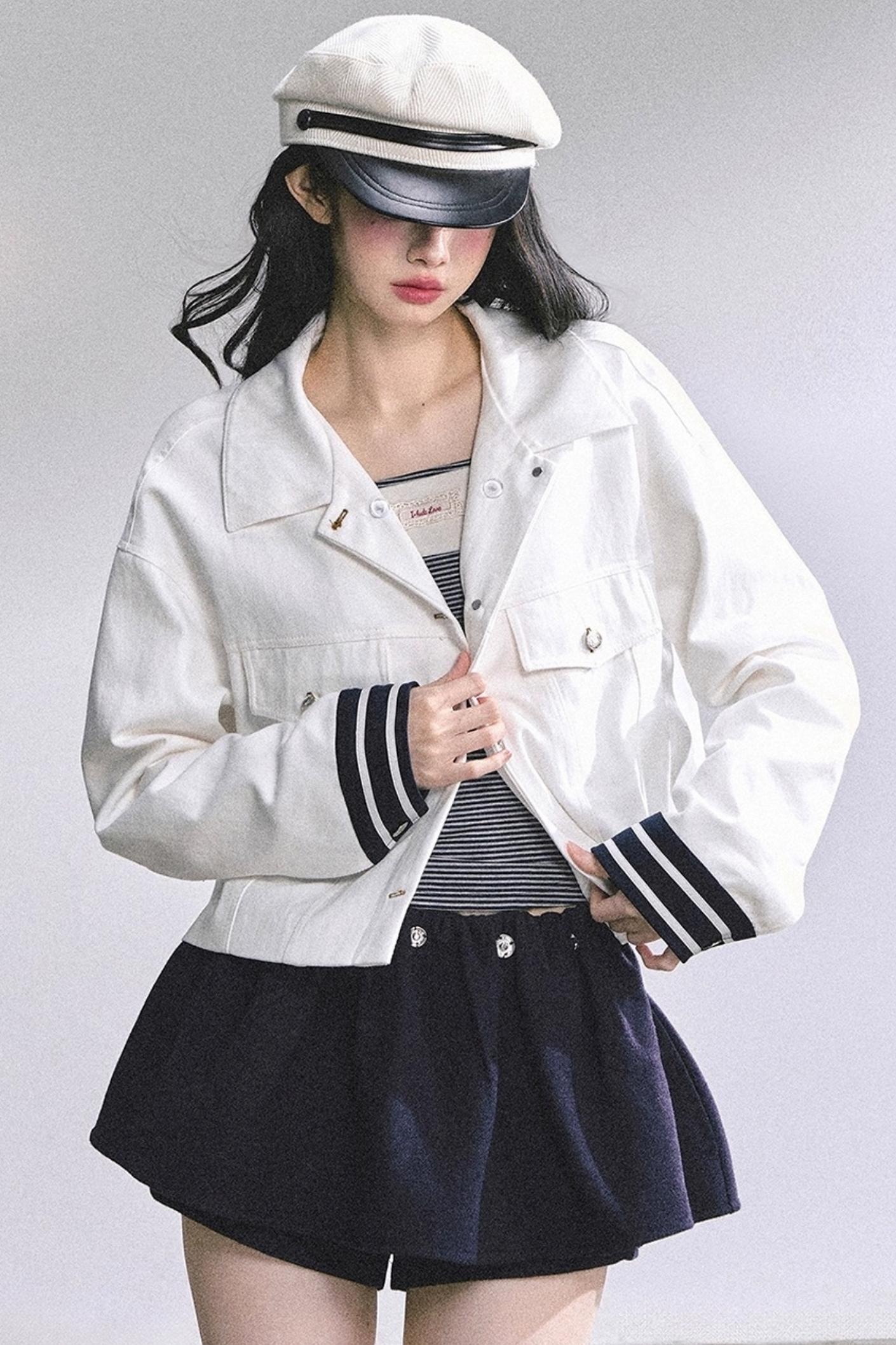 Luxury Denim Cargo Jacket