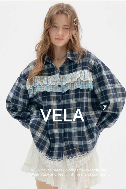 American Retro Blue Check Shirt