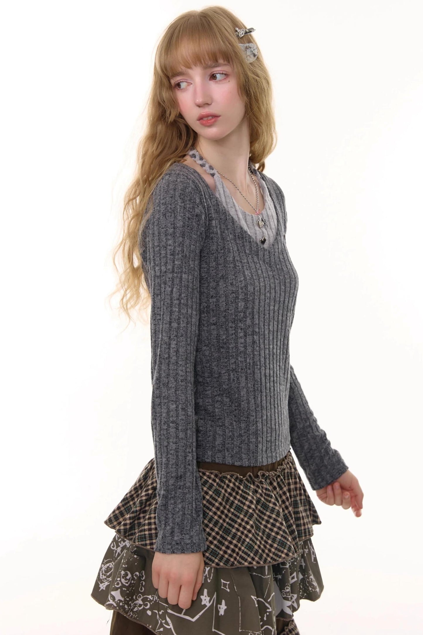Autumn Slim Halterneck Knit Top