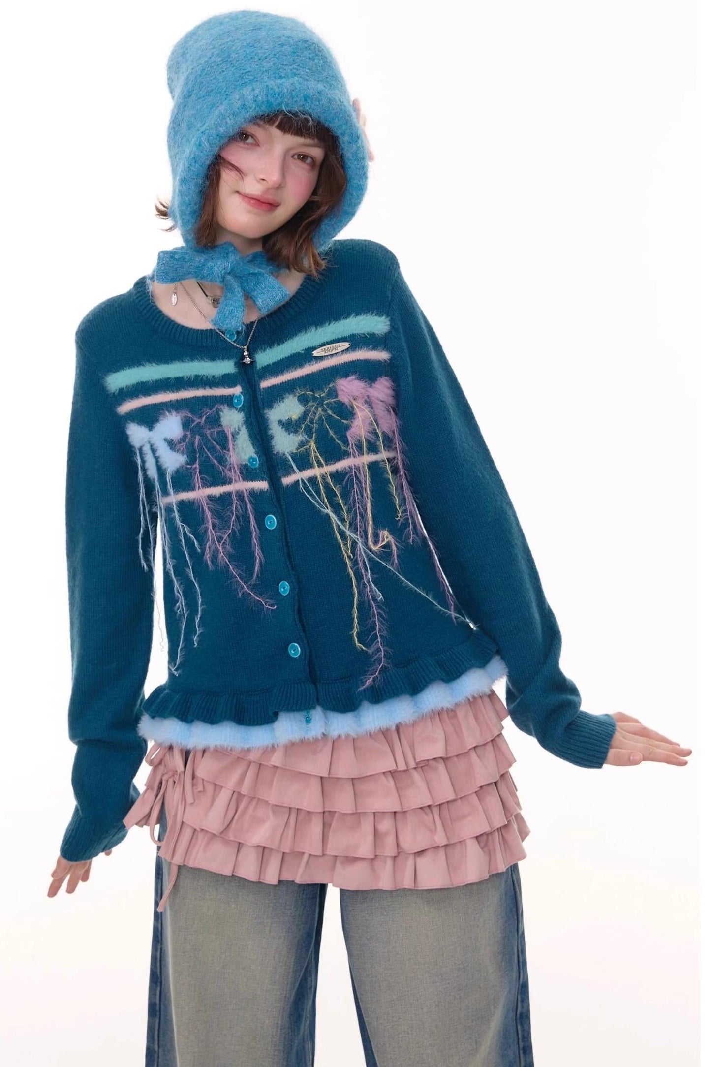 Autumn Silk Bow Cardigan