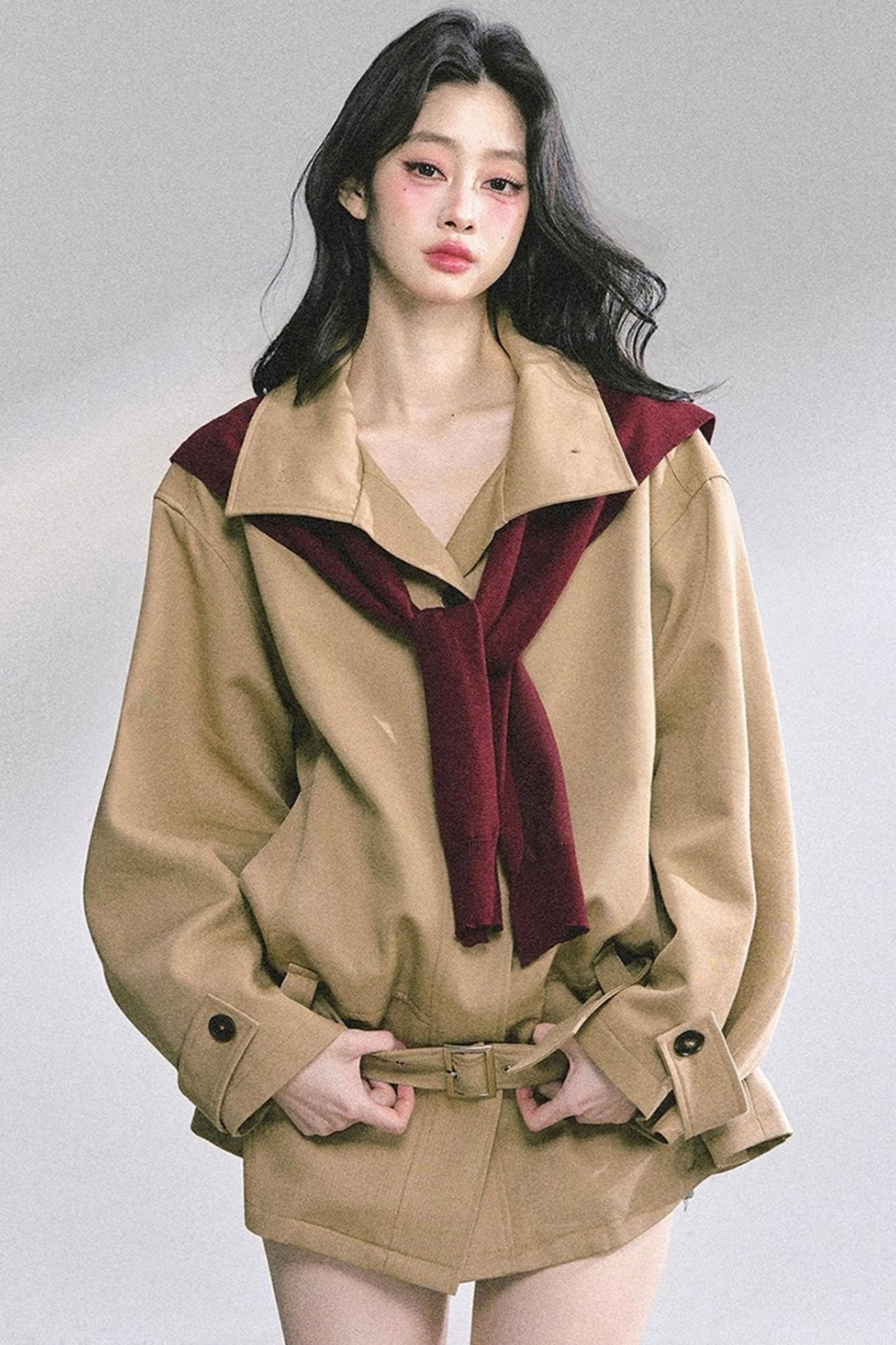 Khaki Cinched Coat