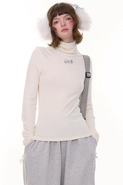 Autumn Retro High Neck Knitted Top