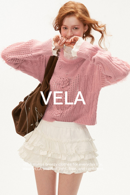 Rose Wool Knit Sweater