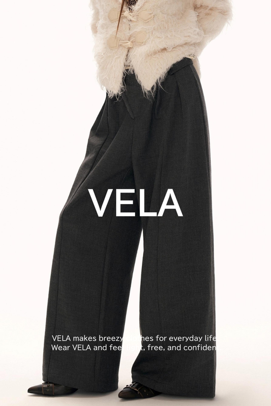 Gray Fleece Wide-Leg Pants