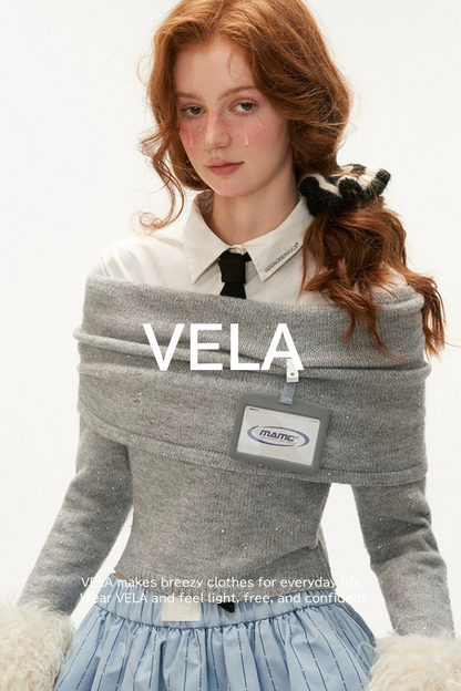 College Style Fur Sleeve Sweater