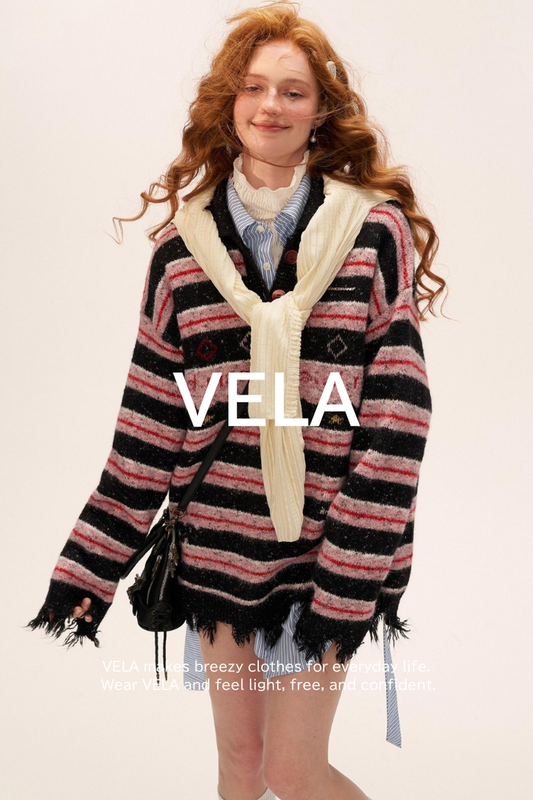 Star Stripe Polo Collar Sweater