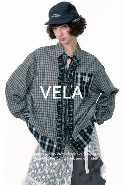Retro Plaid Long-Sleeved Shirt