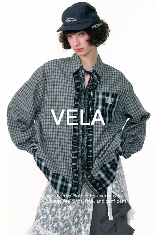 Retro Plaid Long-Sleeved Shirt