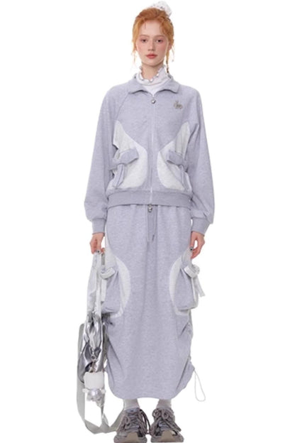 American Retro Bow Gray Sports Jacket