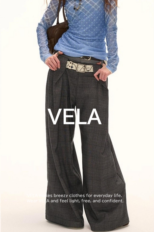 Double Waisted Plaid Straight Pants