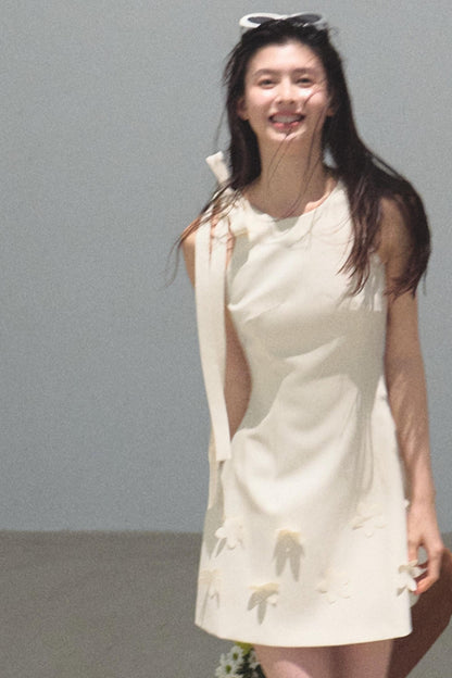 Summer Stars Floral Ribbon Racer Dress