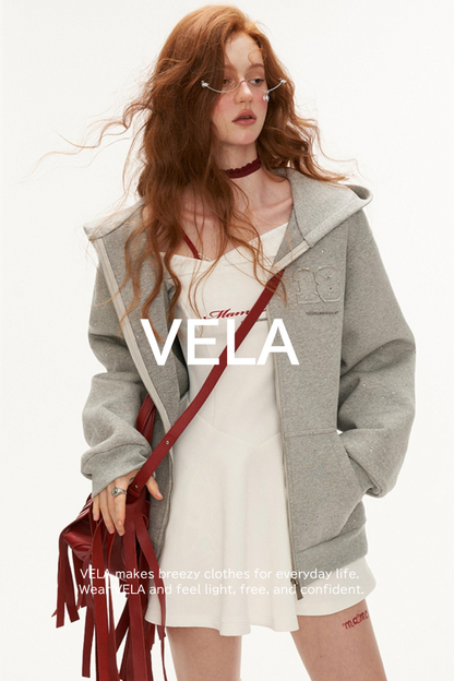 Slouchy Sparkling Hooded Cardigan