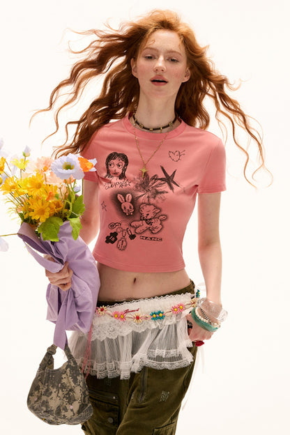 Sweet Graffiti Slim Fit Top