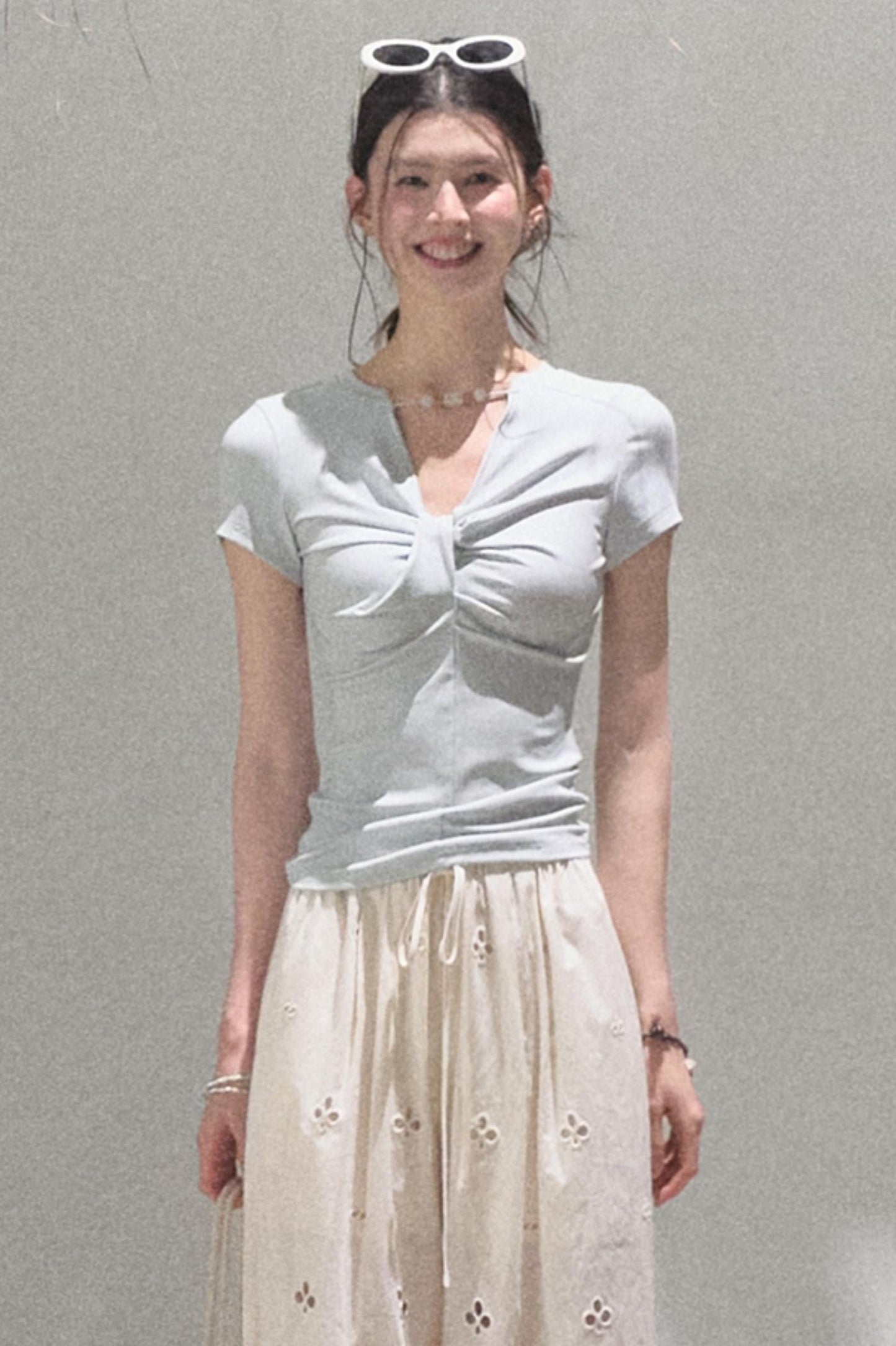 Cool Beaded V-Neck Tee