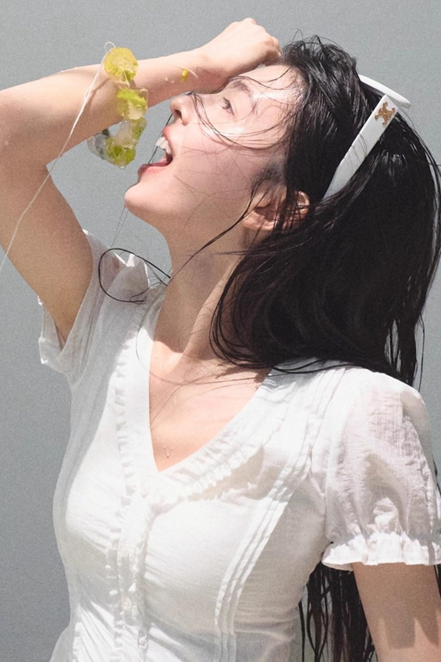 Blue Hour V-Neck Double-Sleeved Dress