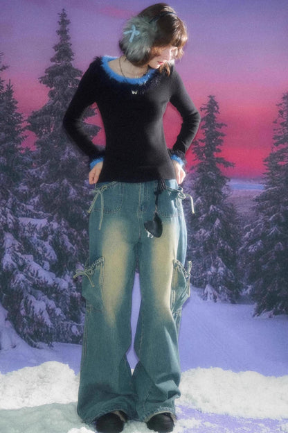 美式复古针织毛衣