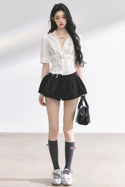 French V-Neck Lace Top