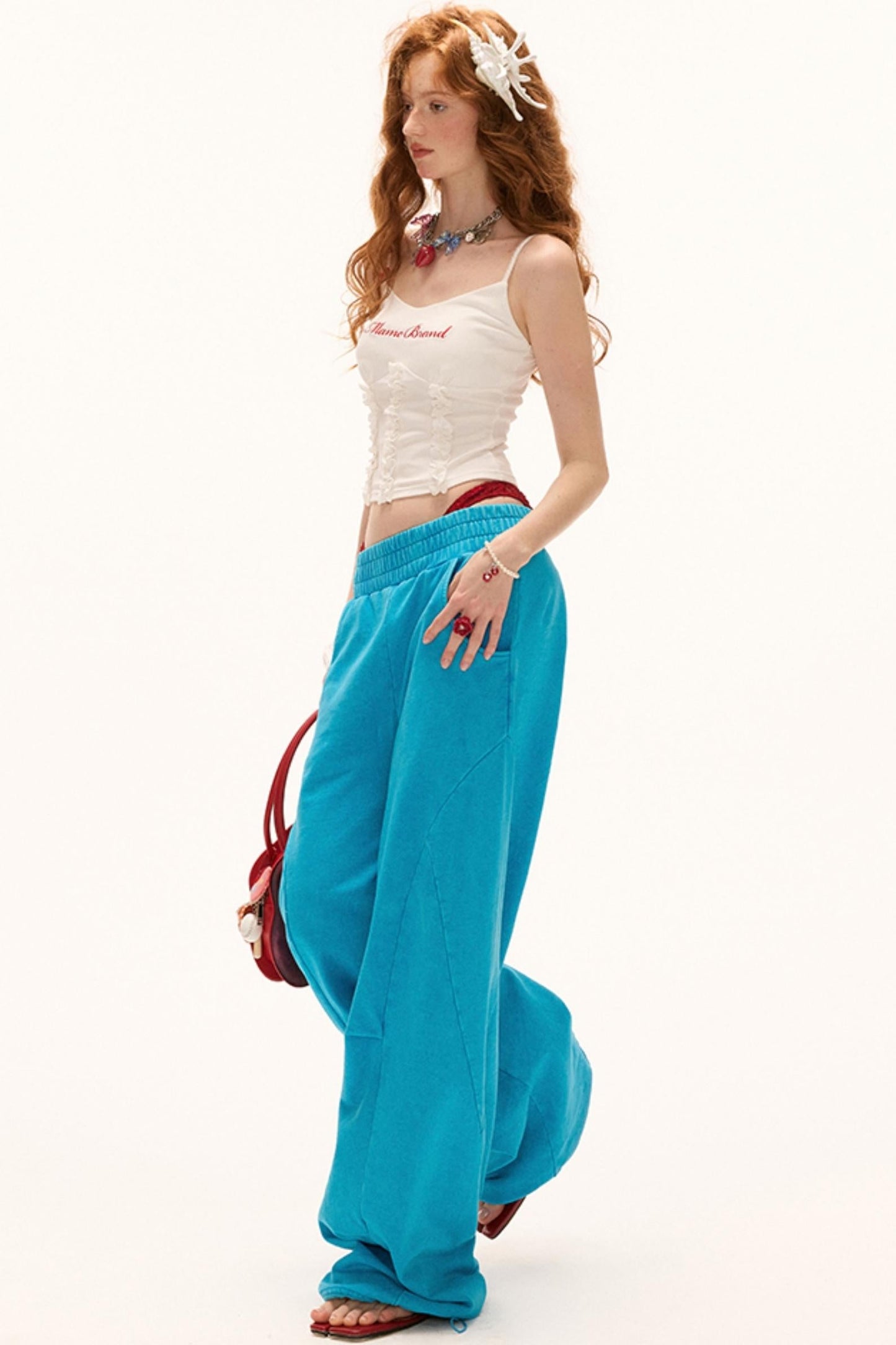 Luxe Loose-Leg Sports Pants