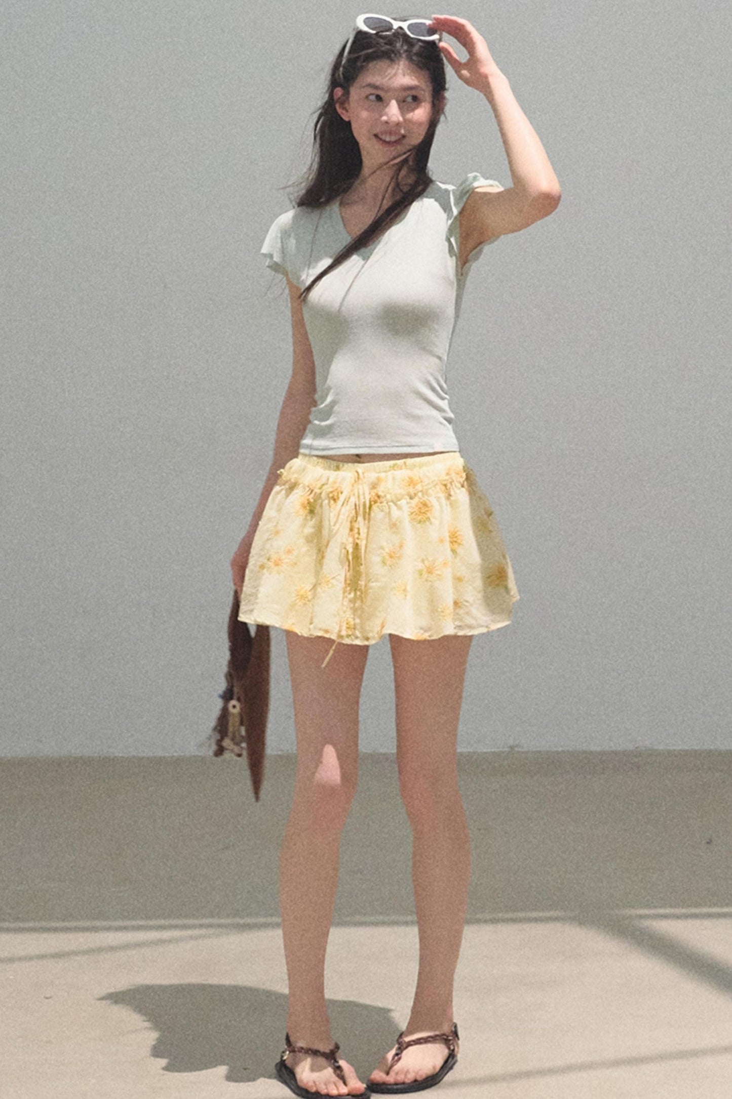 Embroidered Puffy A-Line Skirt