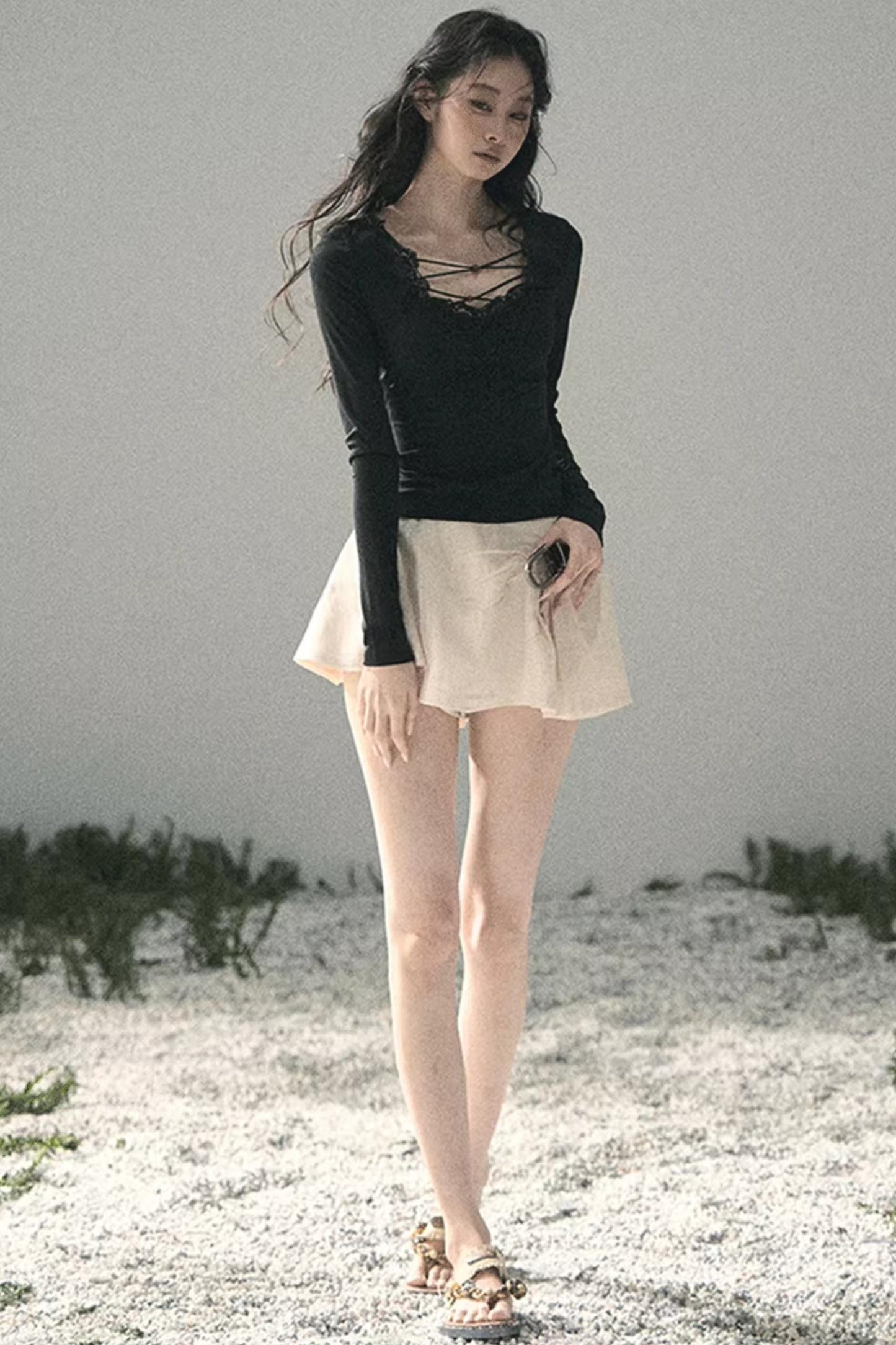 Lace V-Neck Summer Top