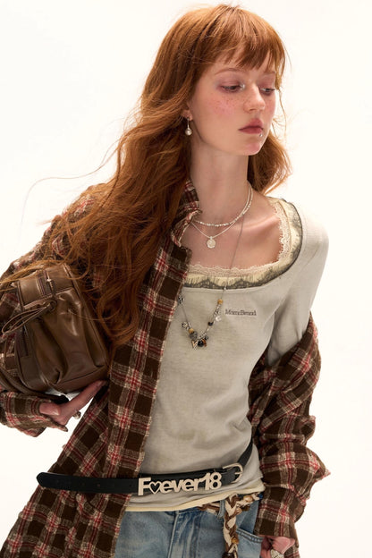 Lace Layered Long Sleeve T-Shirt