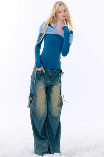 Bow-Knot Knitted Halter Top