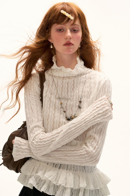 High-neck Slimming Long Sleeve Tee