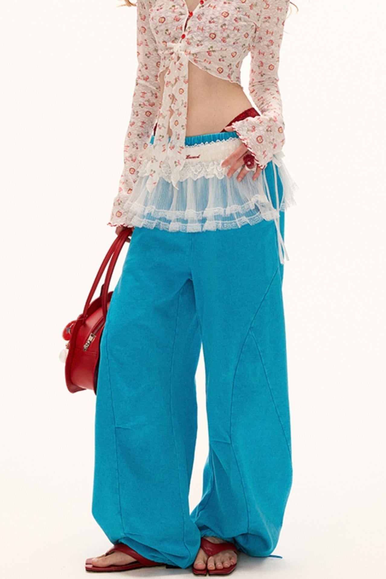 Luxe Loose-Leg Sports Pants