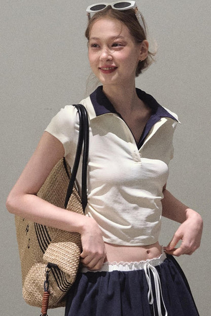 Vintage Lace Poncho Polo Skirt Set-Up