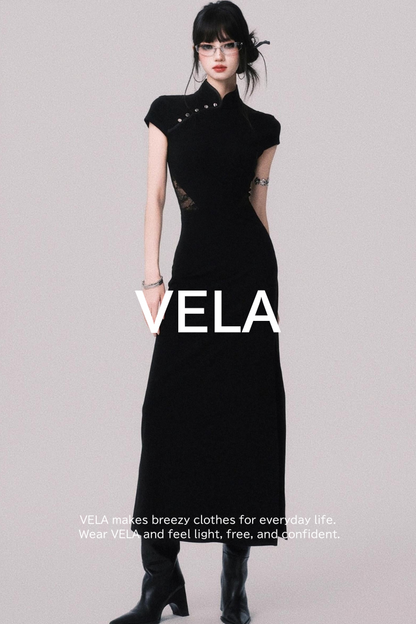 Retro Mermaid Lace Cheongsam Dress