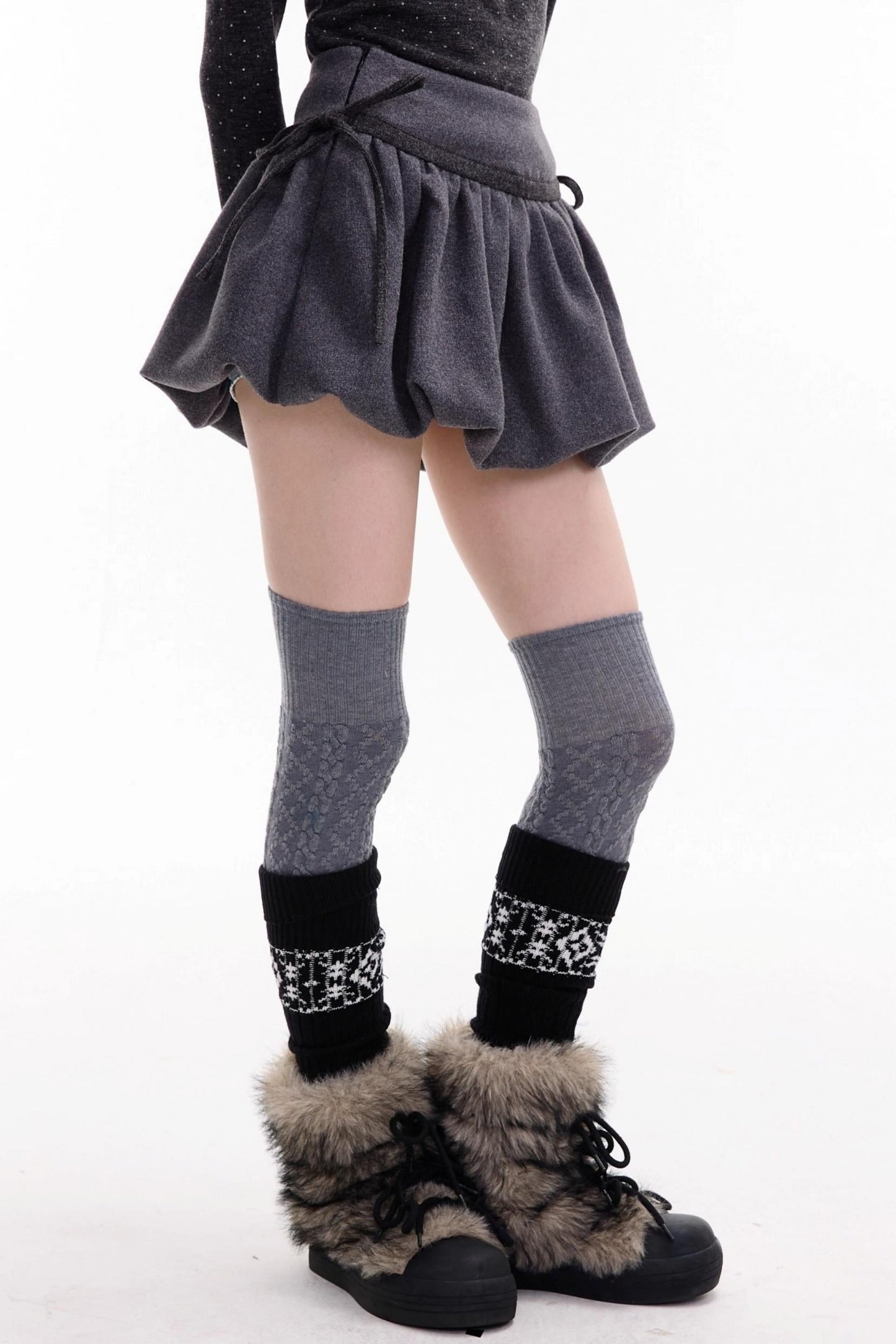 Autumn High Waisted Woolen A Line Skirt