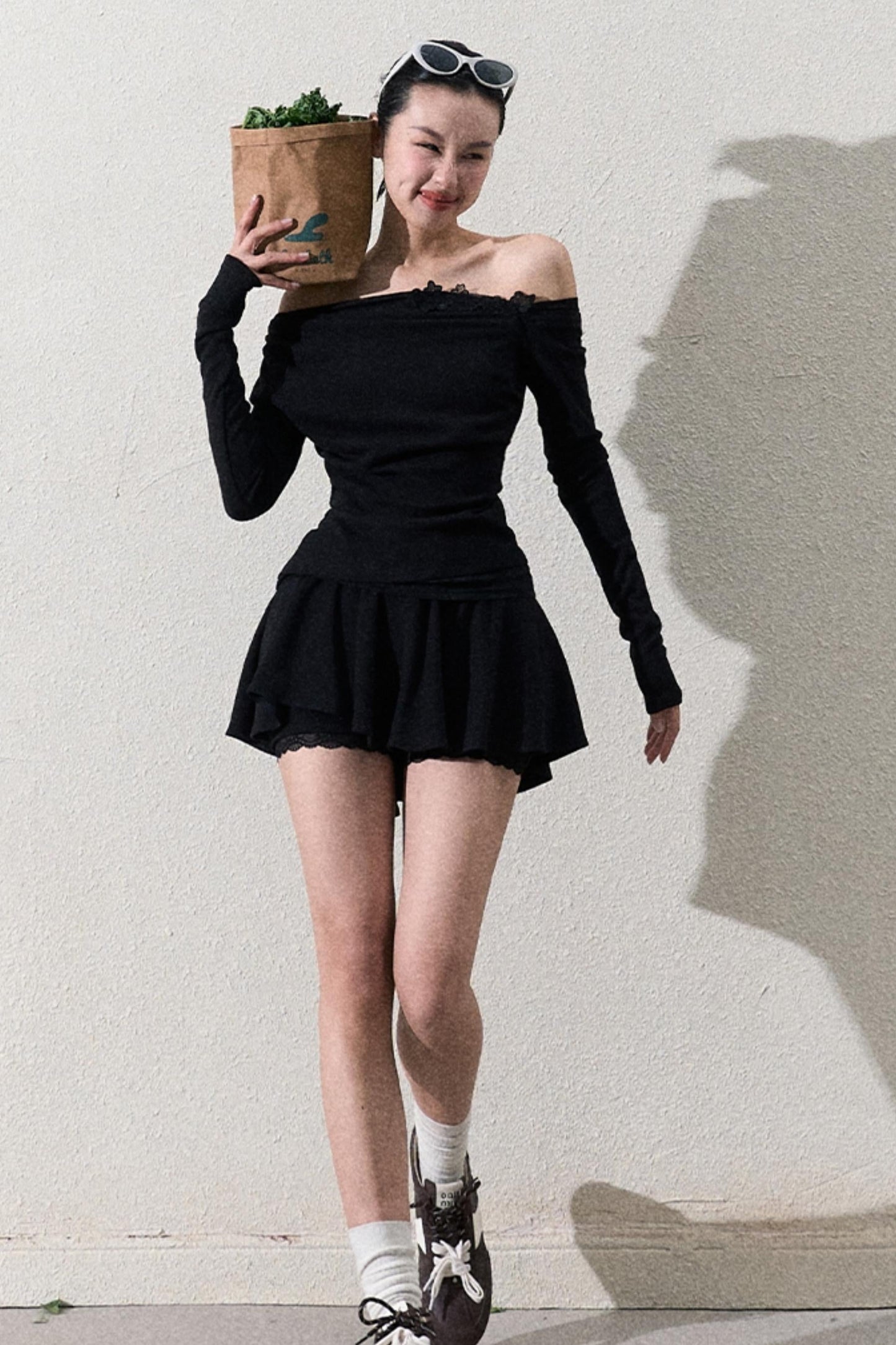 Elegant One-Shoulder Tops Set-Up