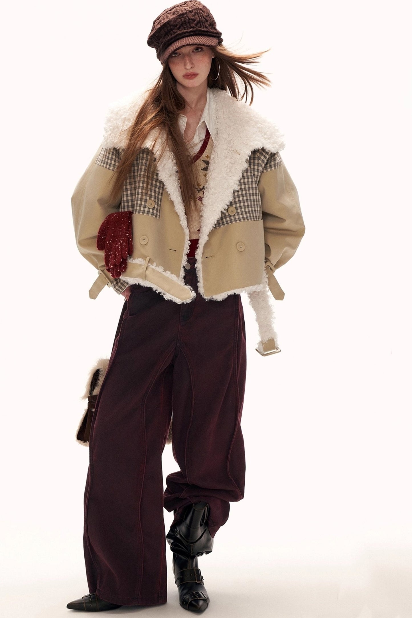 Red Wave Denim Pants