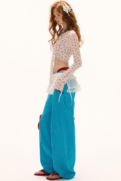 Luxe Loose-Leg Sports Pants