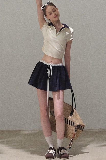 Vintage Lace Poncho Polo Skirt Set-Up