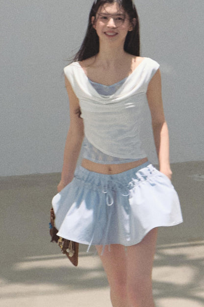 Embroidered Puffy A-Line Skirt