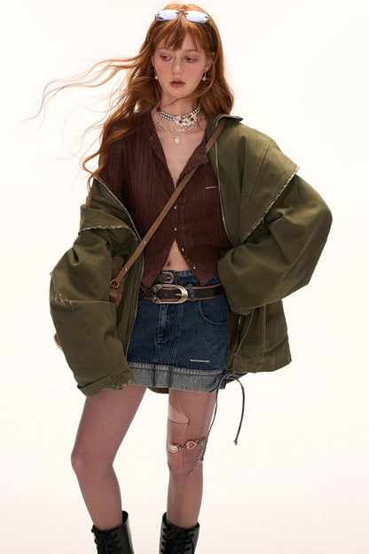 Striped Knit Multi-Button Cardigan