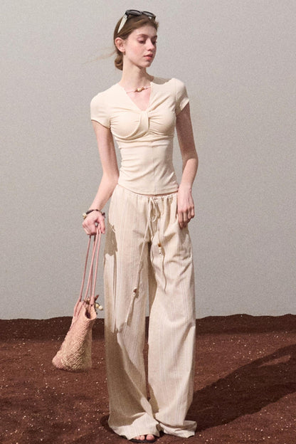 Cool Beaded V-Neck Tee