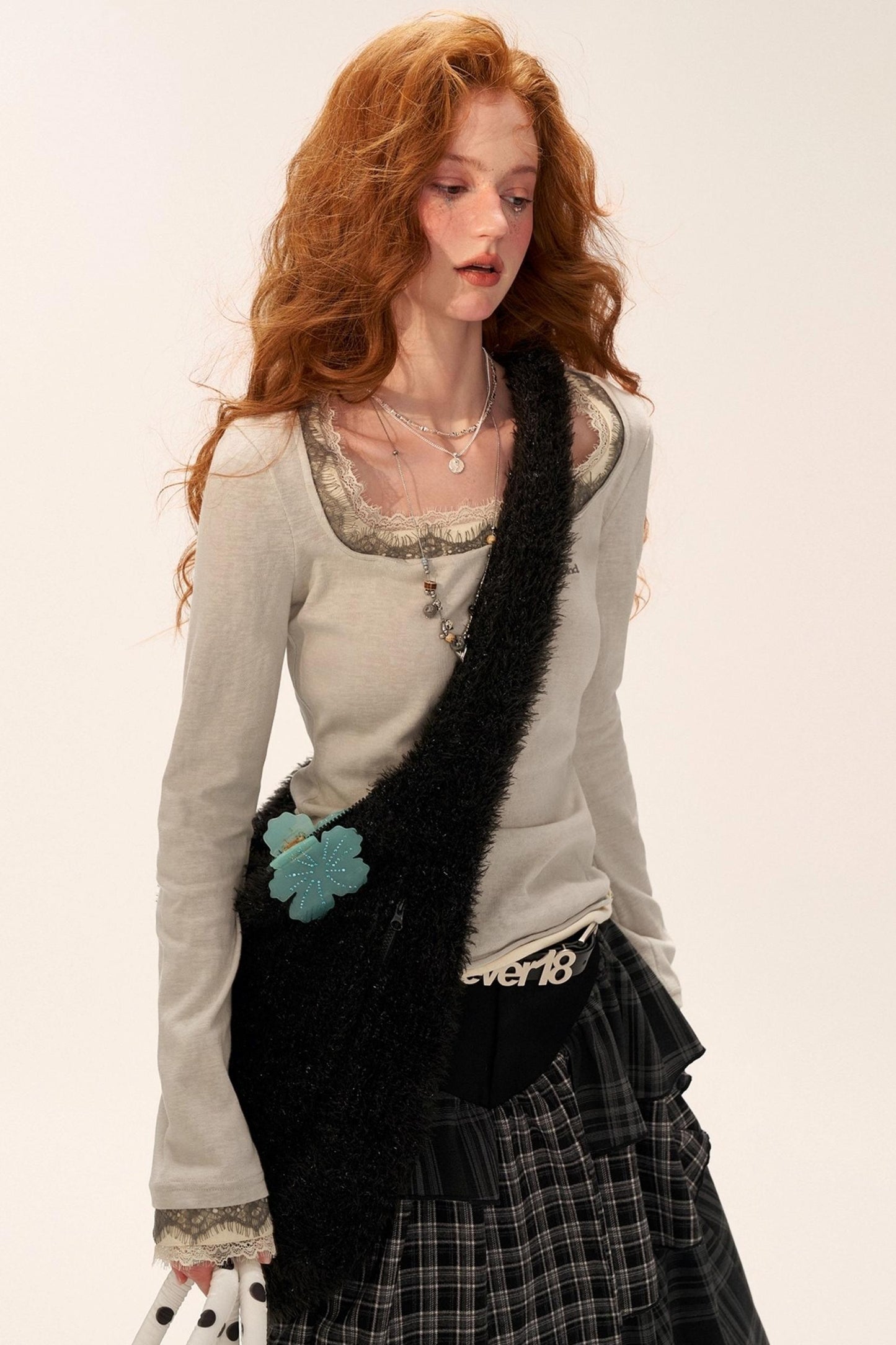 Lace Layered Long Sleeve T-Shirt