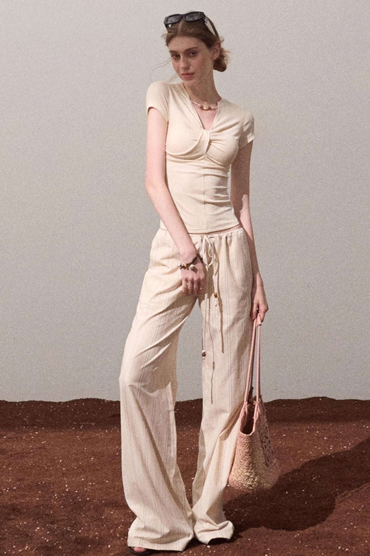 Cool Beaded V-Neck Tee