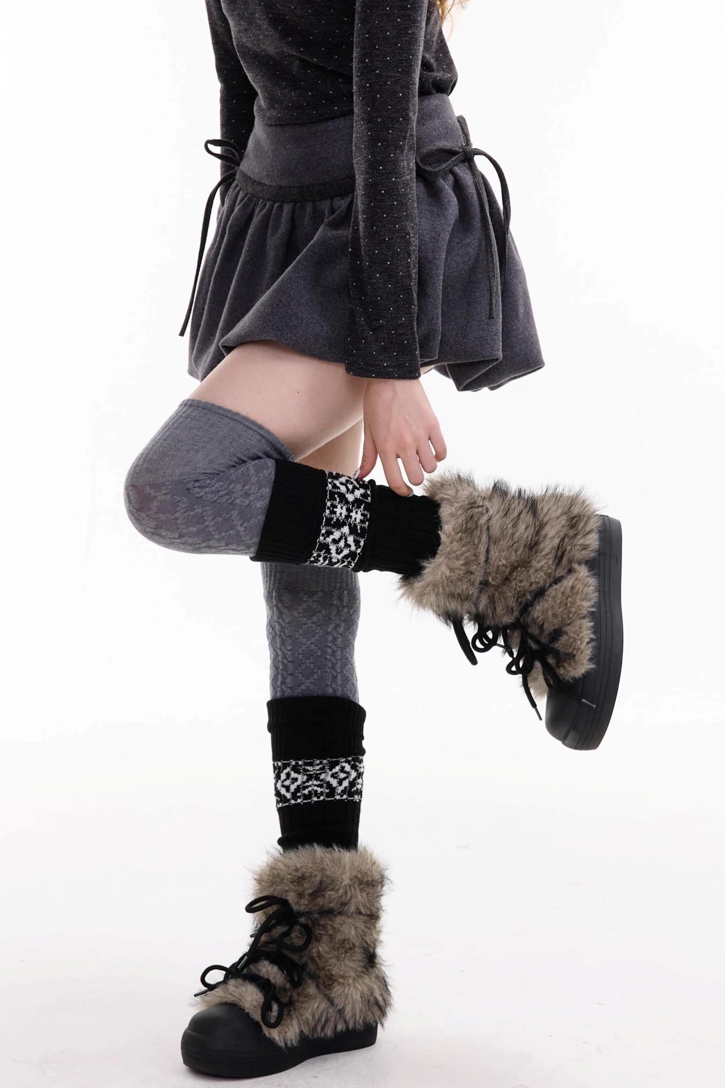 Autumn High Waisted Woolen A Line Skirt