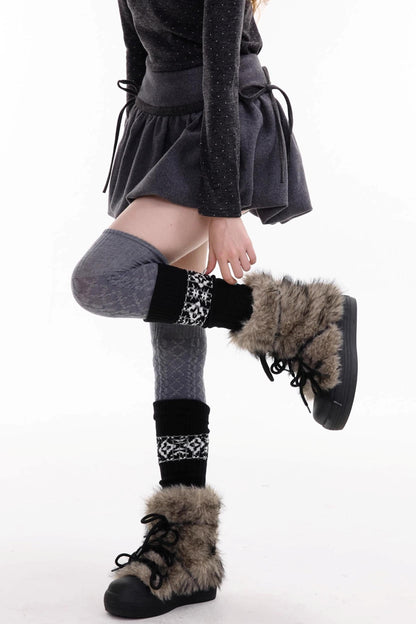 Autumn High Waisted Woolen A Line Skirt