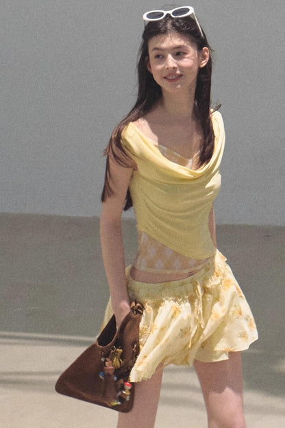 Rising Check Slim-Fit T-Shirt