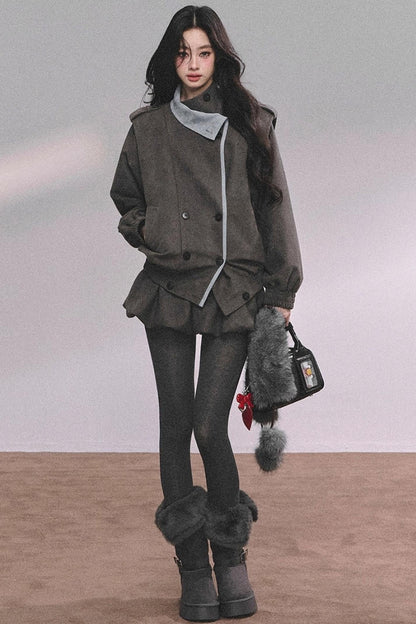 French Autumn Blazer Suit Set-Up