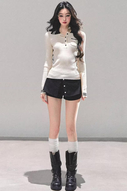 Black Autumn A-Line Shorts