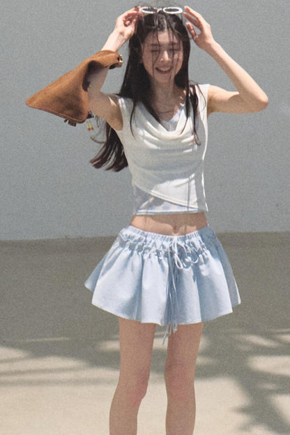 Embroidered Puffy A-Line Skirt