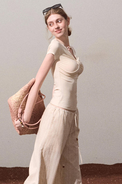 Cool Beaded V-Neck Tee