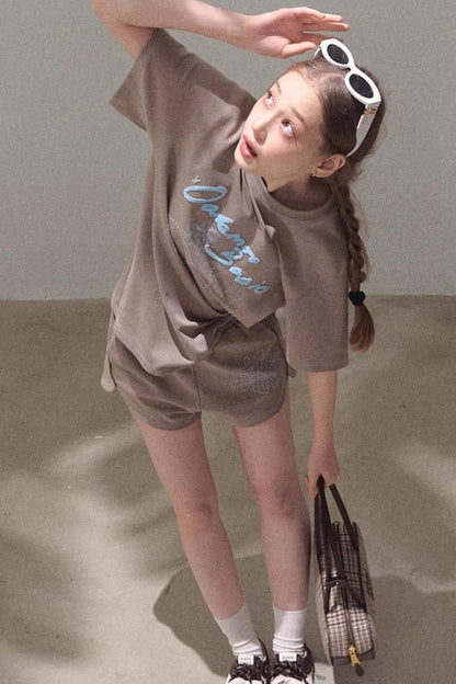 Cotton Lounge Top Shorts Set-Up