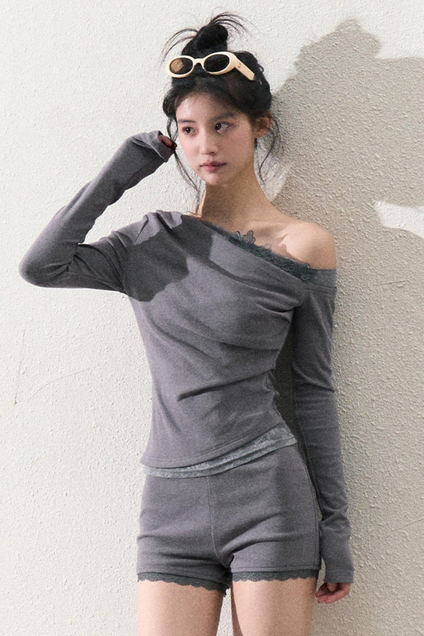 Elegant One-Shoulder Tops Set-Up